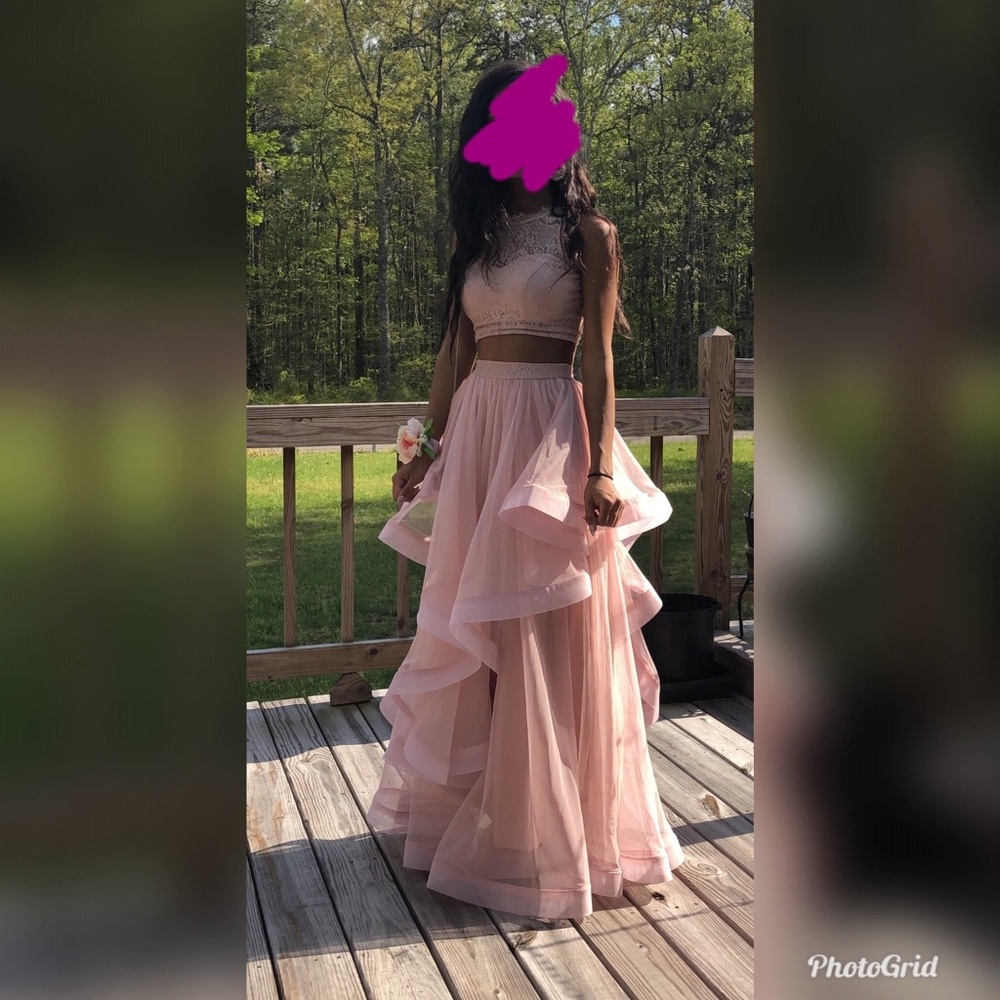 Soft Pink Two Piece Tulle Dress